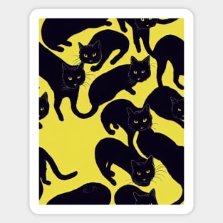 Black Cats for Cat lovers. Perfect gift for National Black Cat Day, model 7 Sticker